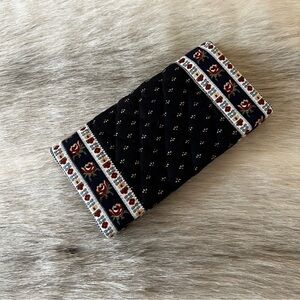 VINTAGE Prototype VERA BRADLEY Black Indiana Checkbook Cover Alpine Brown USA